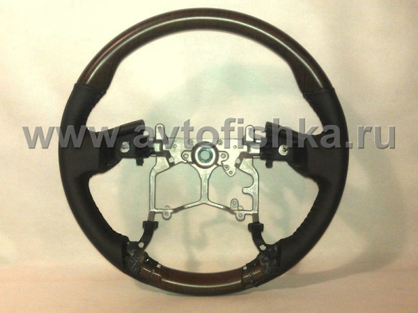 Toyota Land Cruiser Prado 150 (10-) руль спортивный, черная кожа - темное дерево.