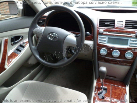 Декоративные накладки салона Toyota Camry 2007-2010 двери вставки.