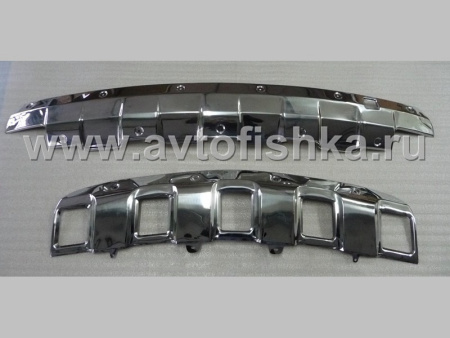 Mercedes W164 ML (05-11) накладки на передний и задний бамперы и полированной нержавеющей стали, комплект 2 шт.