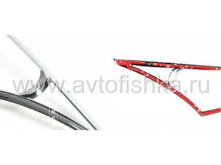 Chevrolet Cruze (08-) пластиковые хромированные декоративные накладки на передние фары, комплект 2 шт.