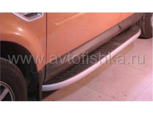 Land Rover Freelander 2 (07-) пороги боковые, подножки, алюминий и пластик, дизайн Оригинал