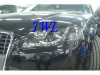 Audi A4 (05-07) передние линзовые черные фары, со светодиодной подсветкой, с электрокорректором, комплект 2 шт.
