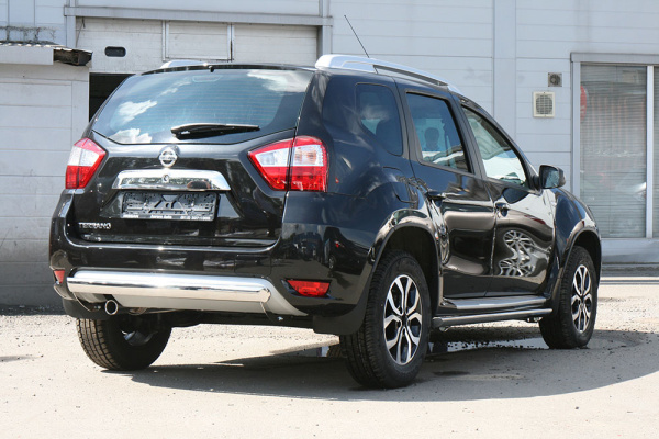 Защита задняя 75х42 овальная,Nissan Terrano 2014-