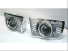 Toyota Land Cruiser Prado 90 (96-02) фары передние противотуманные линзовые хромированные, со светящимися ободками, комплект 2 шт.