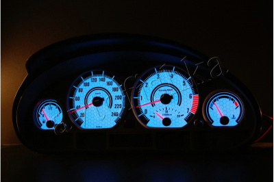 BMW E46 светодиодные шкалы (циферблаты) на панель приборов - дизайн 3
