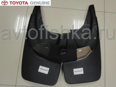 Toyota Land Cruiser Prado 150 (10-) черные брызговики, удлиненные грязезащитные щитки полипропиленовые, оригинал Toyota, комплект 4 шт.
