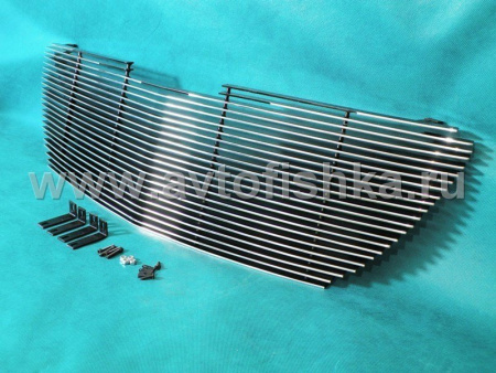 Chrysler Pacifica (03-08) решетка радиатора верхняя и нижняя в бампер, алюминиевые, комплект 2 шт.