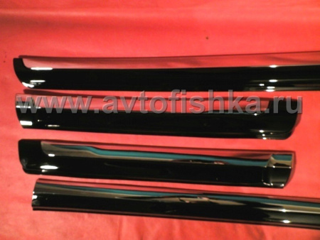 Toyota Land Cruiser Prado 150 (17-) молдинги на двери боковые черные (202) с хромированными вставками, комплект 4 шт.