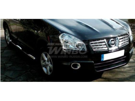 Nissan Qashqai (06-) окантовки противотуманных фар переднего бампера, комплект 2 шт.