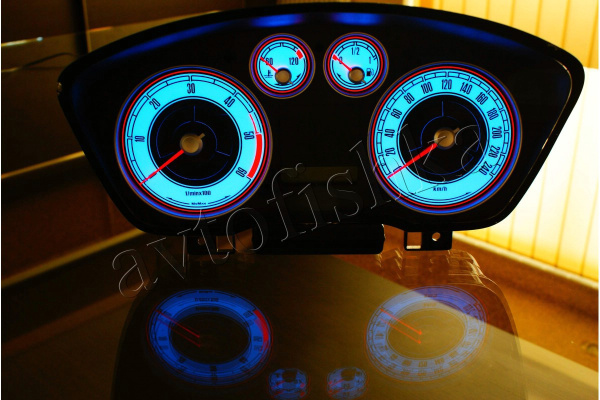 Ford Focus MK2 светодиодные шкалы (циферблаты) на панель приборов - дизайн 2