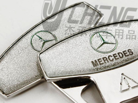 Вставка в замок ремня безопасности с логотипом Mercedes-Benz, серебристая, 1 шт.