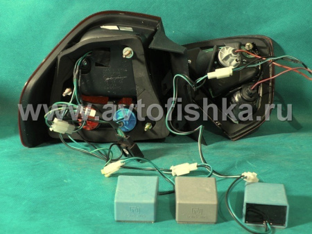 BMW 3 E90 (05-) задние светодиодные фонари красно-тонированные, комплект 2 шт.