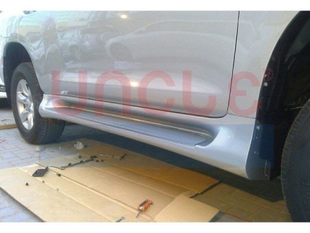 Toyota Land Cruiser Prado 150 (10-) накладки на пороги пластиковые - подножки боковые, на штатный алюминиевый профиль, полный комплект