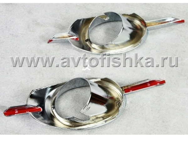 Chevrolet Cruze (08-) хромированные накладки на противотуманные фары с планкой, комплект 2 шт.