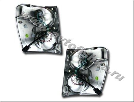 Jeep Grand Cherokee (99-04) фонари задние красно-хромированные, комплект 2 шт.