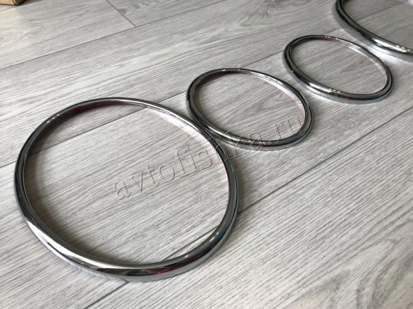 Mercedes E W210 (95-02) декоративные накладки на передние фары, хромированные кольца, комплект 4 шт.