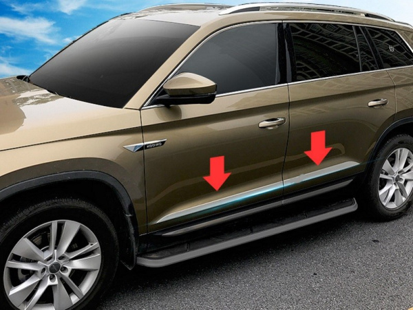 Skoda Kodiaq (16–) Молдинги на двери, 4 части, нерж. сталь