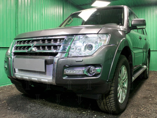 Mitsubishi Pajero (14–) Защита радиатора Optimal, хром, низ