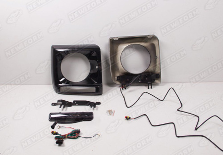 Mercedes-Benz G-Klasse W463 1990 - 2018 Очки на фары черные с черными ДХО