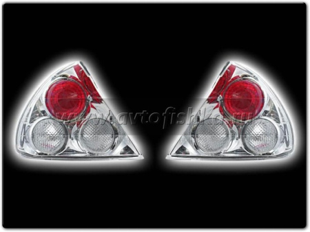 Mitsubishi Lancer (96-97) фонари задние красно-хромированные, лизайн Altezza, комплект 2 шт.