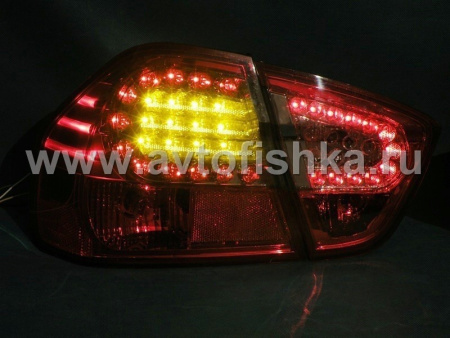 BMW 3 E90 (05-) задние светодиодные фонари красно-тонированные, комплект 2 шт.