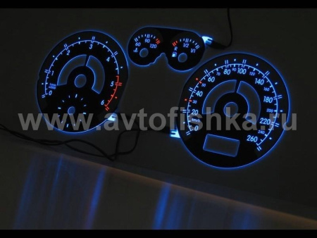 Audi A3 (96-02) (8L) светящиеся шкалы приборов - накладки на циферблаты панели приборов, дизайн № 1