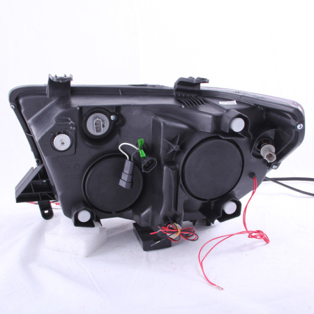 Toyota Sequoia, Tundra (07-10) фары передние линзовые черные, со светящимися ободками, комплект 2 шт.