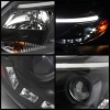 Ford Focus 3 (12-13) фары передние черные линзовые, ДХО подсветкой