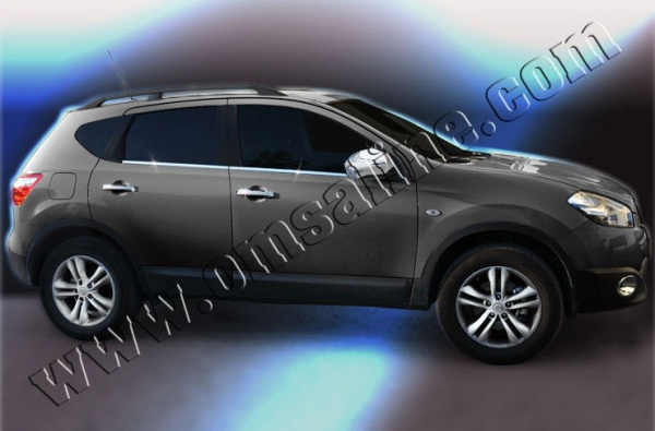 Nissan Qashqai (09–) Нижние молдинги стекол, нерж., 4 части
