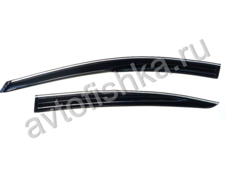 Chevrolet Cruze (09-) дефлекторы боковых окон темные, ветровики в стиле Муген, комплект 4 шт.