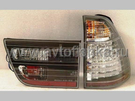 BMW X5 (98-06) фонари задние светодиодные черные с хромом, комплект 2 шт.