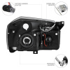 Dodge Magnum (05-08) фары передние линзовые черные, со светящимися ободками и светодиодной подсветкой, комплект 2 шт.