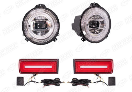 Mercedes-Benz G-Klasse W463 1990 - 2018 Оптика рестайлинг 2018 хром с красными фонарями