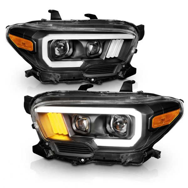 Toyota Tacoma (2016-2023) SR/SR5 передние фары чёрные с LED-трубкой