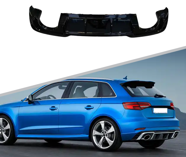 Диффузор RS3 в бампер для Audi A3 хэтчбек 2017-2020