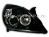Opel Vectra C (05-) передние линзовые черные фары со светящимися ободками, под электрокорректор, комплект 2 шт.