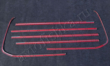 Toyota Land Cruiser 200 (08-) молдинги нижней кромки окон из полированной нержавеющей стали, комплект 6 шт.