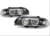 BMW 5 E39 (95-00) фары передние черные, со светящимися ободками, с белым поворотником,с моторами электрокорректора, комплект 2 шт.