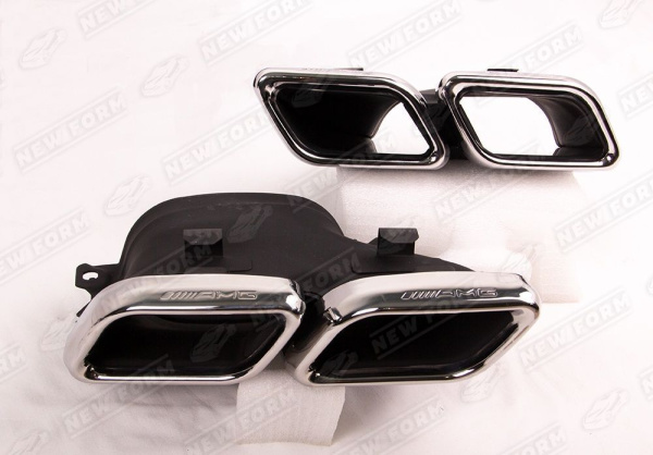 Mercedes-Benz C-Klasse W205 Coupe 2014 - 2018 Насадки на глушители хром