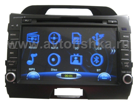 Kia Sportage (10-) автомагнитола с GPS навигацией, штатное головное устройство с HD экраном 8 дюймов, PMS