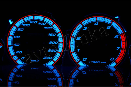 Mazda 626 GD светодиодные шкалы (циферблаты) на панель приборов