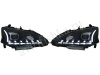 Nissan Teana (13-) фары передние линзовые черные, с подсветкой DRL, комплект 2 шт.