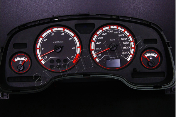 Opel Astra G купе светодиодные шкалы (циферблаты) на панель приборов - дизайн 2