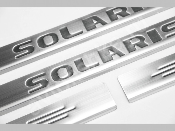 Hyundai Solaris (2011-) накладки на пороги из нержавеющей стали, 4 шт.