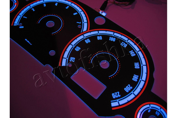 Ford Focus MK1 светодиодные шкалы (циферблаты) на панель приборов - дизайн 1