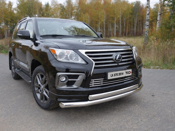 Lexus LX (12–) Защита передняя нижняя (двойная) 76,1/75 мм (только