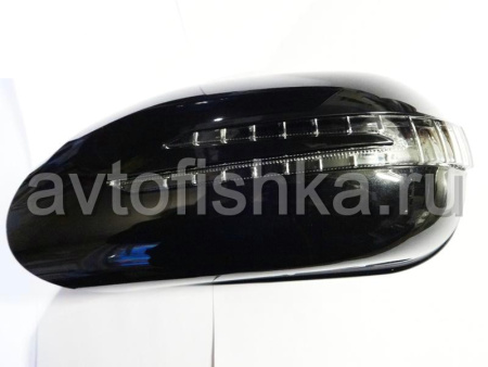 Mercedes W220, W215 корпуса боковых зеркал черные, со светодиодными поворотниками и подсветкой Welcome, дизайн SL-class, комплект 2 шт.