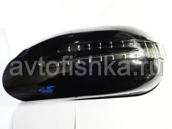 Mercedes W220, W215 корпуса боковых зеркал черные, со светодиодными поворотниками и подсветкой Welcome, дизайн SL-class, комплект 2 шт.