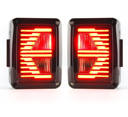 Jeep Wrangler (97-) фонари задние светодиодные черные, комплект 2 шт.