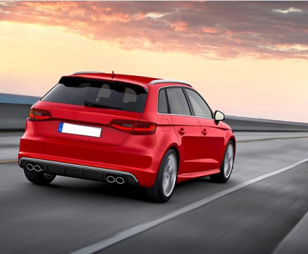 Диффузор S3 S-line для Audi A3 хэтчбек 2013-2016 с насадками